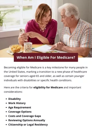 When Am I Eligible For Medicare?