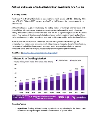 Artificial Intelligence in Trading Market: Enhancing Portfolio Performance