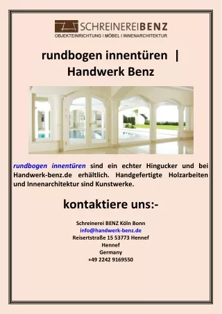 rundbogen innentüren   Handwerk Benz