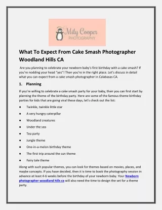 What To Expect From Cake Smash Photographer Woodland Hills CA