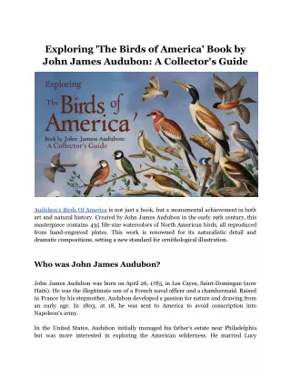 Exploring 'The Birds of America' Book by John James Audubon_ A Collector's Guide