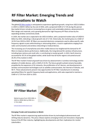 RF Filter Market: Emerging Trends and Innovations to Watch