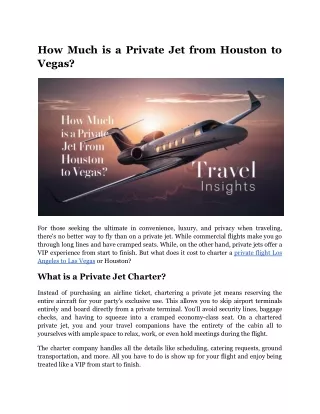 How Much is a Private Jet from Houston to Vegas_