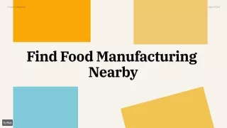 Find Food Manufacturing Nearby