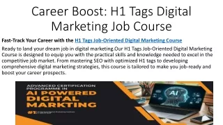 Launch Your Career: H1 Tags Digital Marketing Job Prep