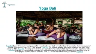 Yoga Bali