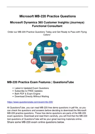 Authentic Microsoft MB-220 Exam Questions - Strategies for Success