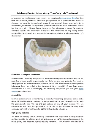 Midway Dental Laboratory The Only Lab You Need