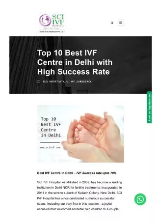 Top 10 Best IVF Centre in Delhi with High Success Rate