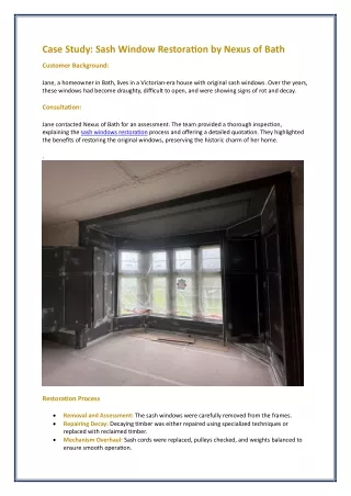 Case Study Sash Window Restoration by Nexus of Bath