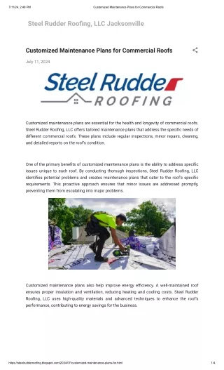 Customized Maintenance Plans for Commercial Roofs