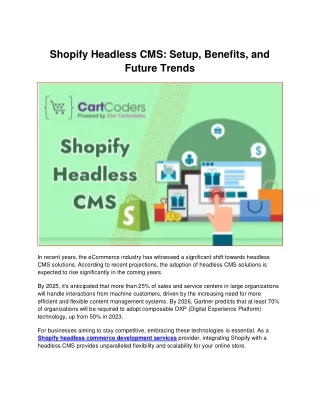 Shopify Headless CMS: A Comprehensive Guide to Setup and Benefits