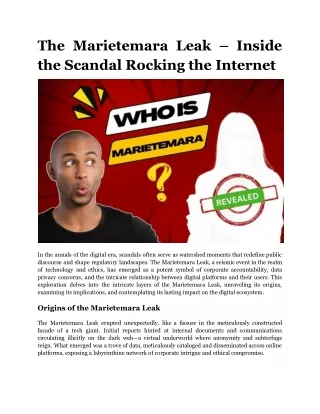 The Marietemara Leak – Inside the Scandal Rocking the Internet