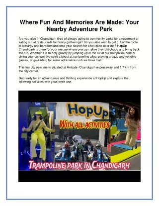 Where Fun And Memories Are Made  Your Nearby Adventure Park