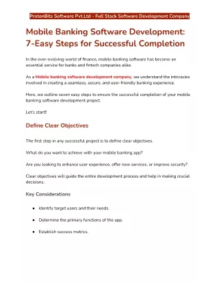 Mobile Banking Software Development 7-Easy Steps for Successful Completion