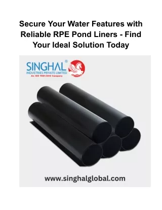 RPE Pond Liners: The Perfect Solution for a Crystal-Clear Pond