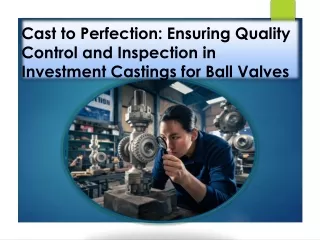 The Essential Role of Quality Control in Investment Casting