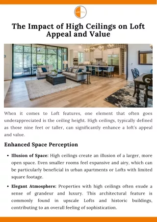 The Impact of High Ceilings on Loft Appeal and Value