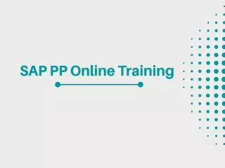 SAP PP Online Training