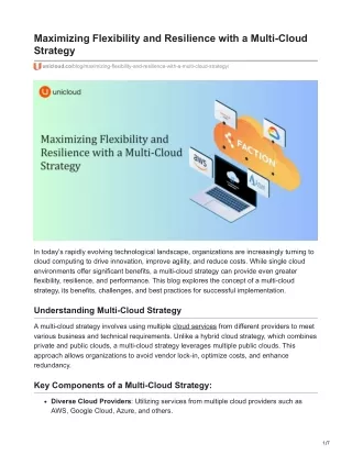 Maximizing Flexibility and Resilience with a Multi-Cloud Strategy