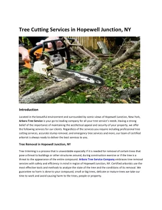 Tree Cutting Services in Hopewell Junction