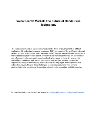 Voice Search Market: How Voice Technology is Changing the Internet