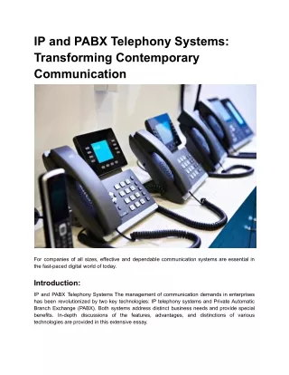 IP and PABX Telephony Systems_ Transforming Contemporary Communication