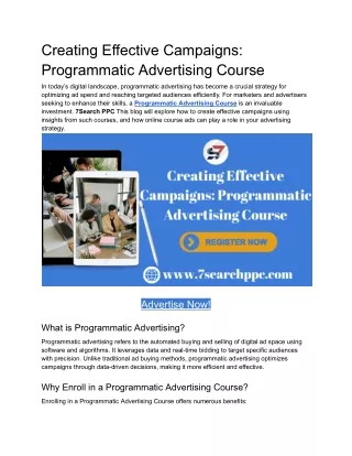 Creating Effective Campaigns_ Programmatic Advertising Course