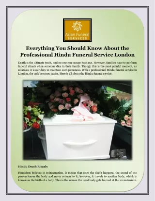 Everything You Should Know About the Professional Hindu Funeral Service London