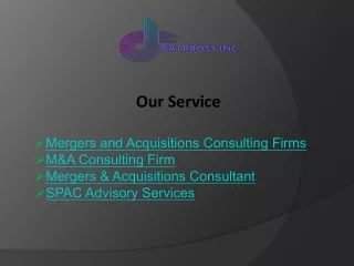 Mergers and Acquisitions Consulting Firms
