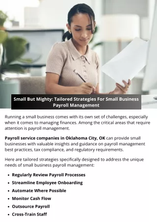 Small But Mighty: Tailored Strategies For Small Business Payroll Management