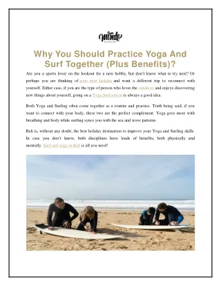 Why You Should Practice Yoga And Surf Together?