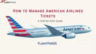 How to Manage American Airlines Tickets