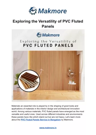 PVC Fluted Panels Services