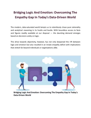 Bridging Logic And Emotion: Overcoming The Empathy Gap In Today's Data-Driven Wo