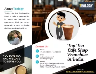Top Tea Cafe Shop Franchise in India