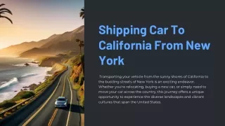 Shipping Car To California From New York