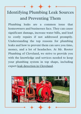 Identifying Plumbing Leak Sources and Preventing Them