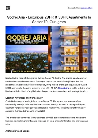 Godrej Aria Sector 79, Gurugram | 2BHK & 3BHK Apartments/Flats