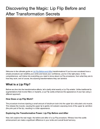 Discovering the Magic_ Lip Flip Before and After Transformation Secrets