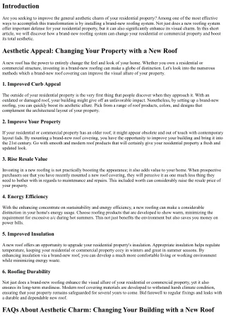 Aesthetic Allure: Changing Your Property with a New Roofing system