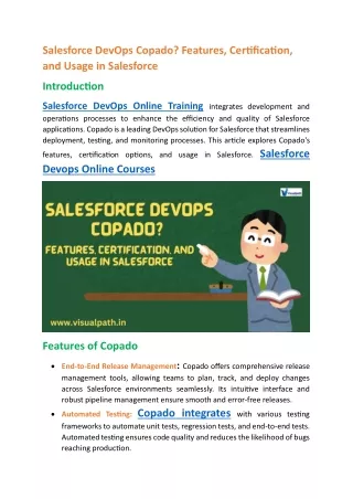 Best Salesforce DevOps Online Training - Ameerpet