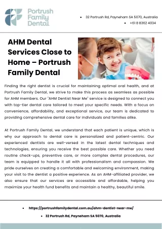 AHM Dental Services Close to Home – Portrush Family Dental (1)