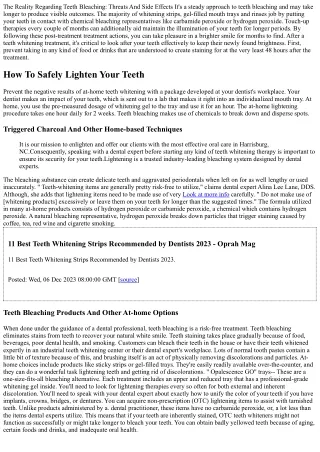 The Fact Regarding Teeth Lightening: Threats And Adverse Effects