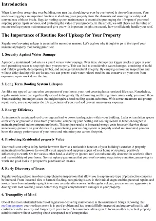 The Importance of Normal Roofing System Upkeep for Your Home