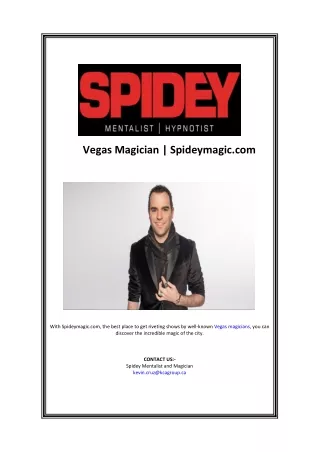 Vegas Magician | Spideymagic.com