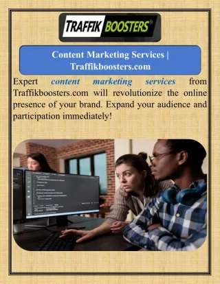 Content Marketing Services  Traffikboosters.com