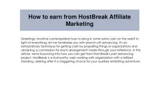 how to earn from Hostbreak