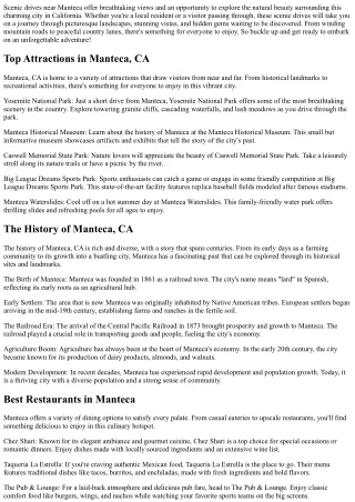 Scenic Drives Near Manteca: Enjoy the View