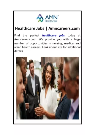 Healthcare Jobs  Amncareers.com